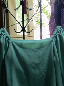 Mint Green Long Sleeve Crop Top