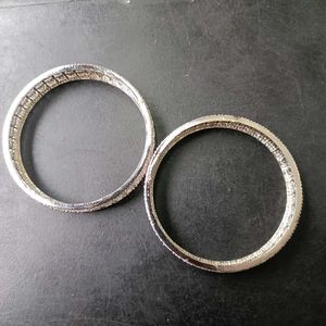 Original AD Sparkling Silver &amp; Rhinestone Bangles
