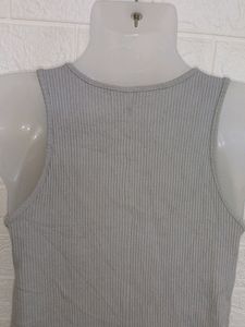BACK SLIT GREY DRESS