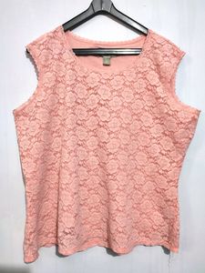 Pink Shell Lace Top