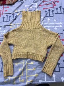 Mustard Knit Turtleneck Sweater