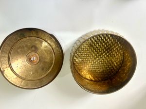 Combo Of Decorative Metal Box &amp; Kumkumhaldi Holder