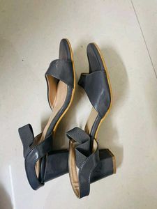 Gray Block Heels, Size 6