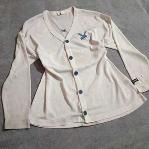 White Printed Stretchable Shirt