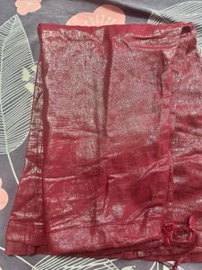 Maroon Embroidered saree with petticoat