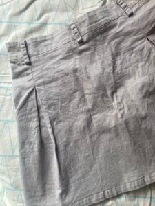 Light Grey Cargo Pleated Mini Skirt