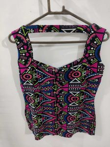 Funky Pattern Sleeveless Top