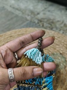 Beaded Turquoise And Gold Necklace