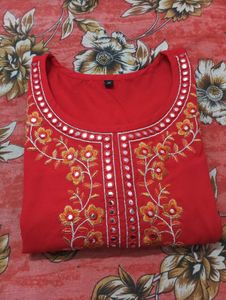 Red Embroidered Kurta❤