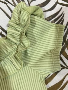 Ruffle Trim Crop Top