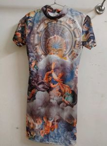 Renaissance Print Mini Dress