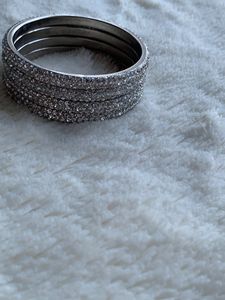White Stone Bangles,size:2:6