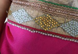 Elegant Pink &amp; White Saree