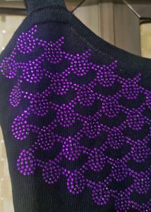 Black Embellished Tank Top