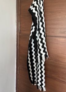 Black N White Long Scarf/ Dupatta