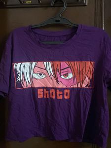 Purple Anime Graphic T-Shirt