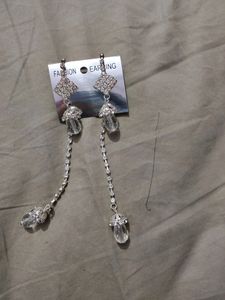 American Diamonds Earrings With Chain