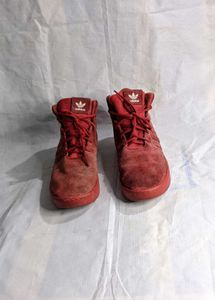 Adidas Red High-Top Sneakers