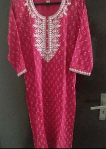 Pink Embroidered Kurta Set