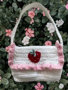 Crochet Bag With Strawberry On It