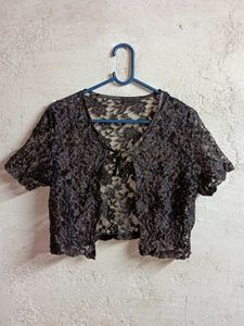 Trendy See-through Crop Lace Bolero Shrug Sheer