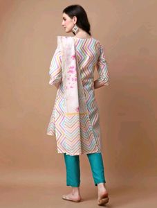 Trahimam Multicolor Women Kurti Pant Dupatta Set❤️