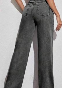 Grey Wide Leg Jeans