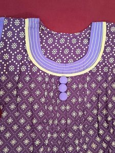 Purple A Line Cotton Kurta