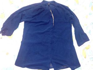 Chiffon Beutiful Blue Colour Stylish Shirt