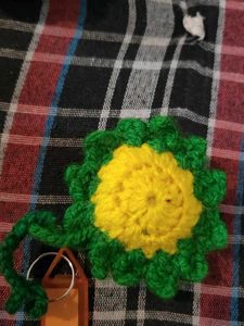Crochet Sunflower Keychain