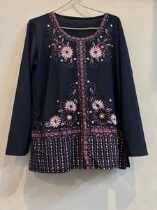 Embellished Blue Top