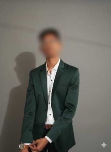 tailored Emerald Green Satin Blazer