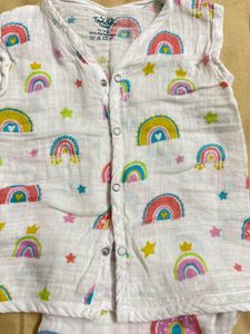 Muslin Cute Rainbow Baby Outfit