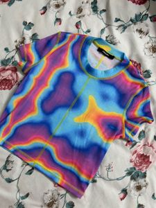 Ribbed Print Top