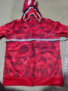 New Bape Red Camo Shark Hoodie