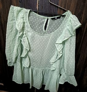 Green Mesh top With detachable Inner