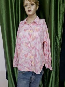 Heart Print Pink Shirt