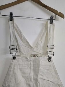 White Short Denim Dungaree