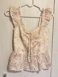 Floral Lace Peplum Tank Top