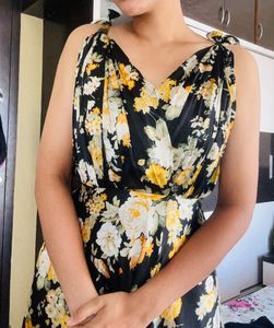 Tie Up Floral Dress