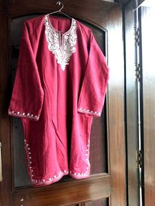 Woolen Pheran with Floral Embroidery