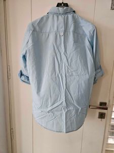 Sky Blue Mufti Shirt Styled With Patches