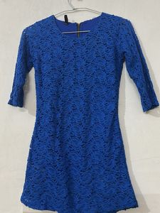 Blue Lace Mini Dress