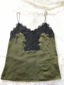 Olive Green Lace Cami Top