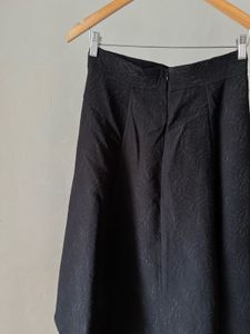 Black Jacquard A-Line MIDI Skirt