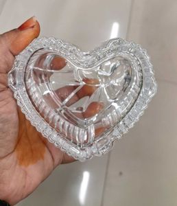 2pc Glass Jar Heart Shape Mini