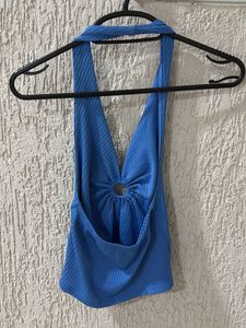 Blue Halter Top
