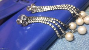 Pearl & Rhinestone Drop Earrings