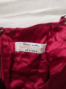 ✧⁠*⁠。Burgundy Satin Midi Dress