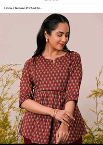 Maroon Printed Kurti
